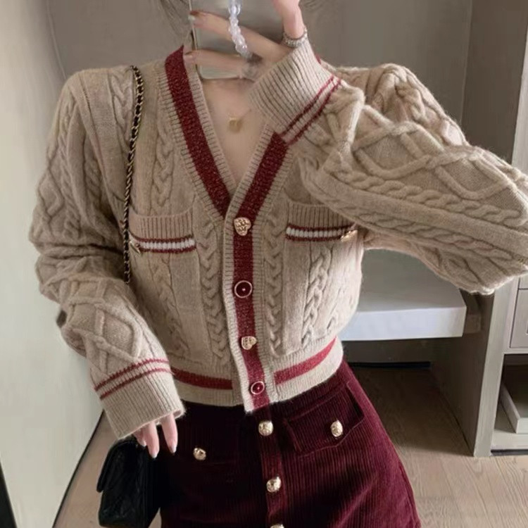 Vintage French Style Sweater Women's Jacket