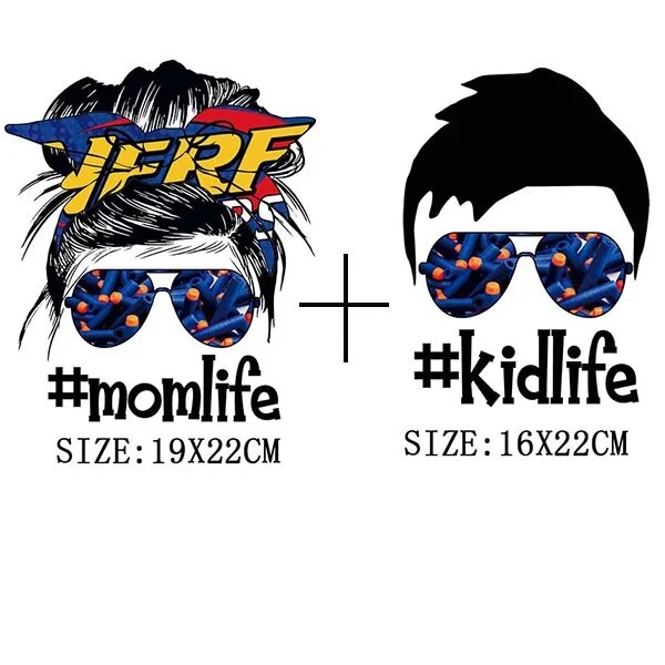 Mom&Baby Thermal Sticker On T-shirt DIY Washable Patch On Clothes Fashion Design Iron On Transfer For Hoodies Bag Decor Applique