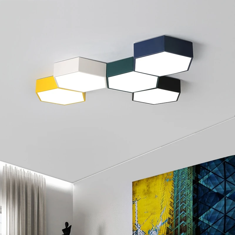 Modern LED Ceiling Light Diamond Indoor LED Light Ceiling Lamp Creative Personality Study Dining Room Balcony