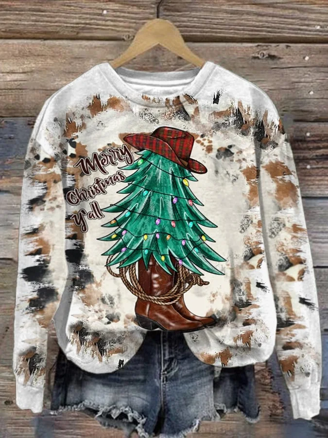 Women's Western Christmas Print Casual Sweatshirt