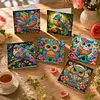 6pcs Diamond Painting Birds and Owls Greeting Card Kits with Envelopes for Family Friend Gifts