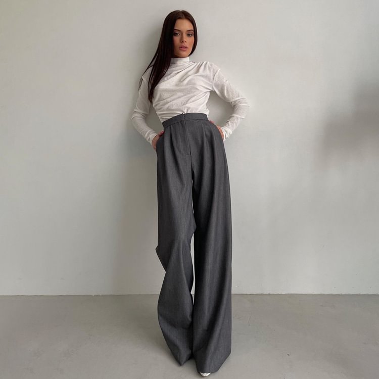Women's Casual Loose Wide Leg Suit Pants