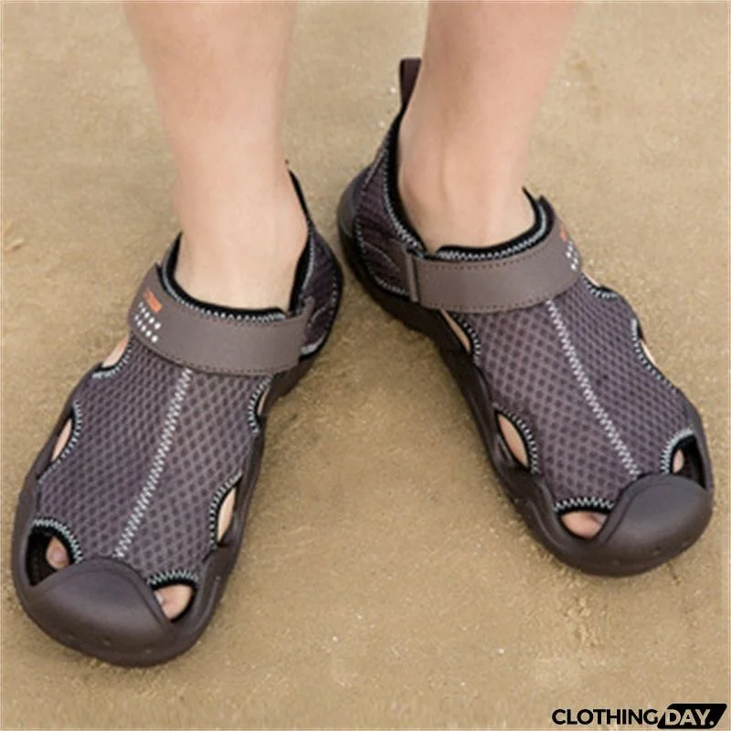 Large Size Cozy Mesh Velcro Sandals for Male