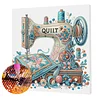 Framed Diamond Painting - Special Shaped - Sewing Machine (25x25cm)