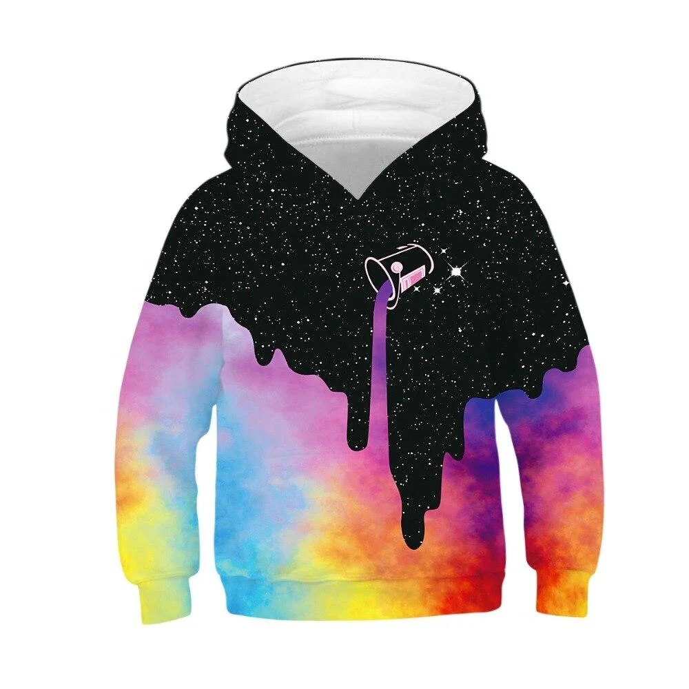 2021 Trendy Fashion Starry Boy Unicor Girl Sweatshirt Hoodie Spring Cartoon Snowman Horse Hooded Jacket Children Pullover Top