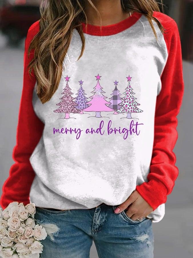 Christmas And Bright Colorblock Crewneck Sweatshirt