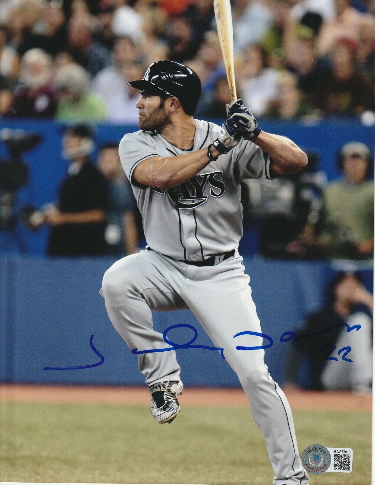 JOHNNY DAMON Signed Tampa Bay RAYS 8x10 Photo Poster painting with Beckett COA (BAS)