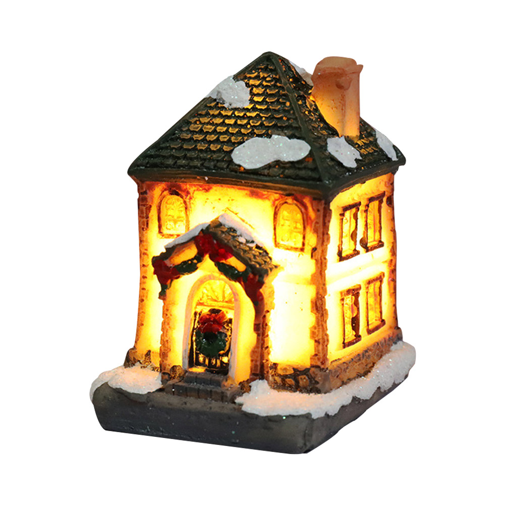 

Christmas Miniature Resin Village House Sculpture with LED Home Ornaments, 501 Original