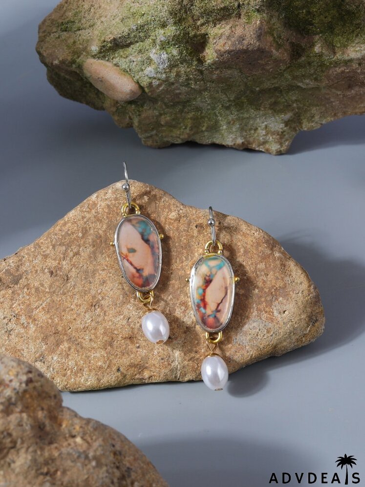 Faux Pearl Decor Drop Earrings