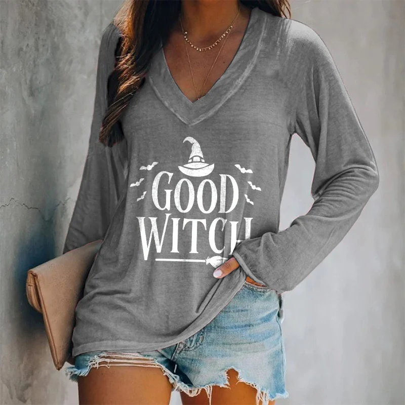 Good Witch Printed Long Sleeve T-shirt