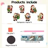 6PCS Santa Claus DIY Pearl Diamond Painting Christmas Fridge Magnets, Sparkling Rhinestone Refrigerator Magnet Craft Kit for Home Decor & Gifts