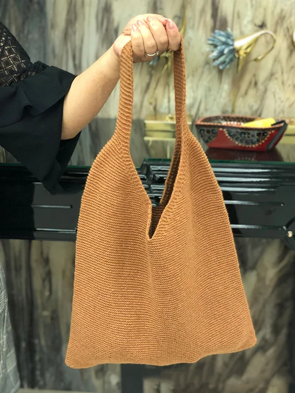 Solid Color Bags Woven Handbag