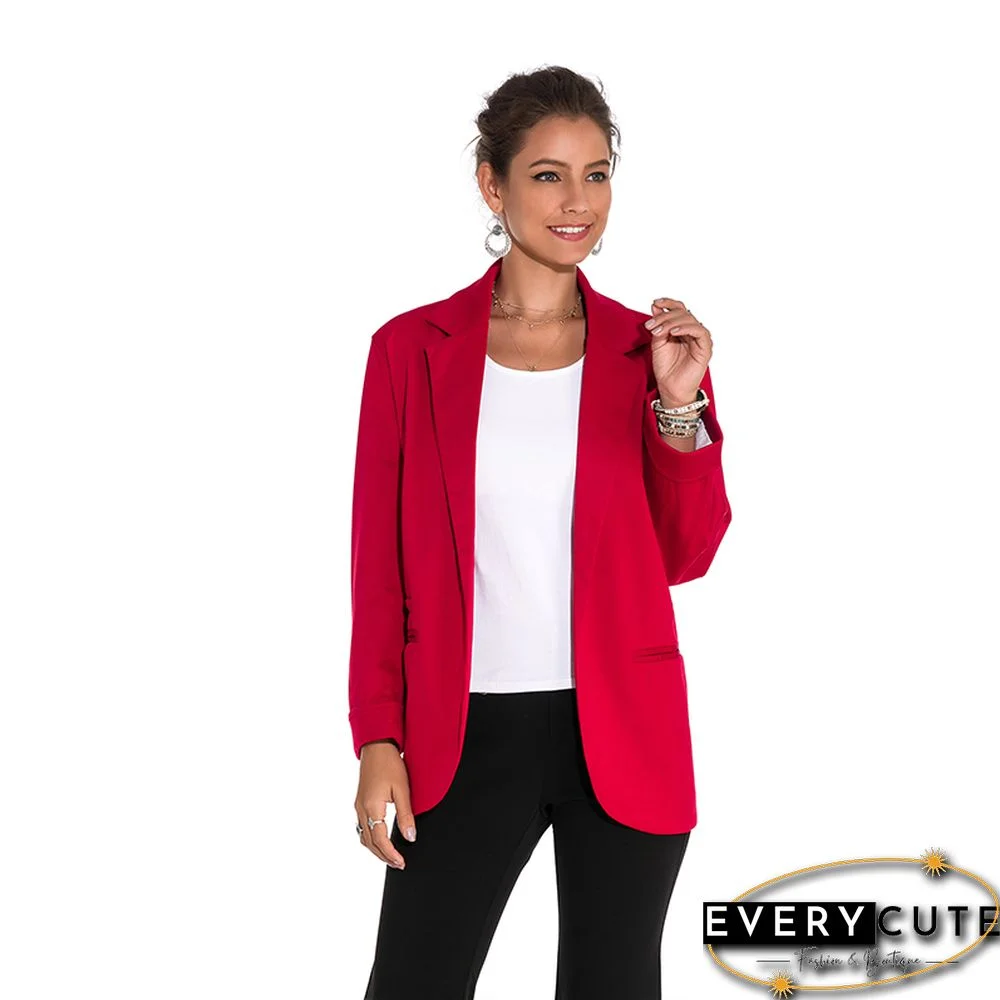 Wine 3/4 Sleeve Fashion Lady Suit