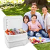 6L Insulated Portable Cooler with Handle Ice Bucket for Outdoor Picnic (White)