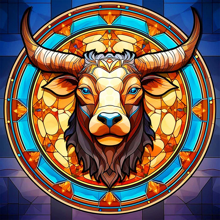 Cow Head 30*30CM(Canvas) Full Round Drill Diamond Painting gbfke