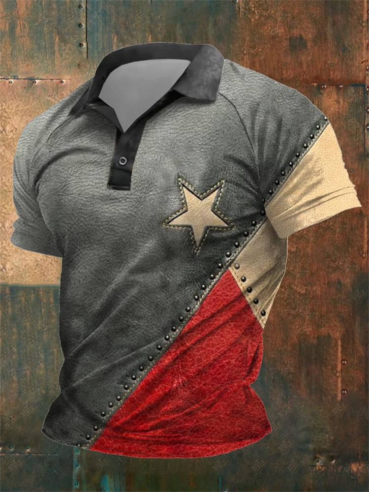 Comstylish Men's Independence Day Art Print Polo Shirt
