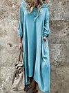 Casual Solid Hooded Maxi Dresses