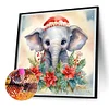 Diamond Painting-DIY Full Round Drill Christmas Elephant