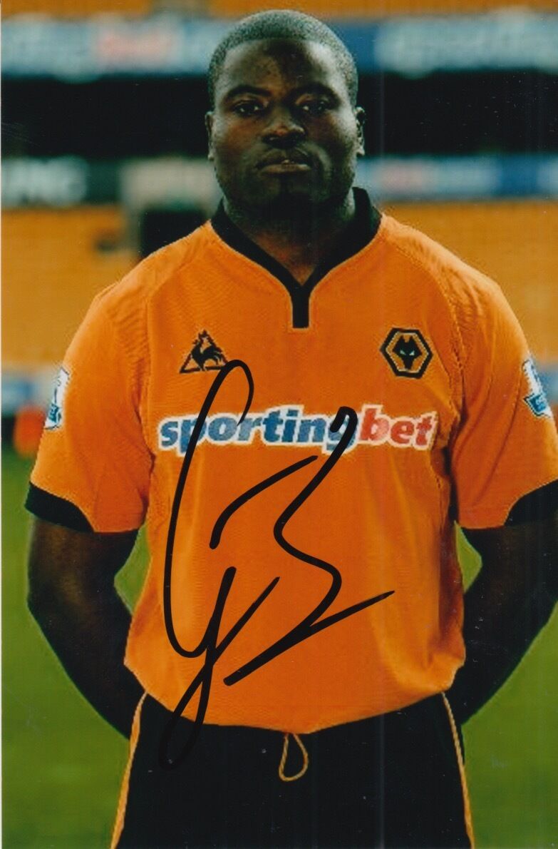 WOLVES HAND SIGNED GEORGE ELOKOBI 6X4 Photo Poster painting 1.