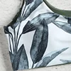 ZAFUL One Shoulder Leaves Print Bikini Sexy Bathing Suit Push Up Swimming Suit Swimwear Beachwear for Women