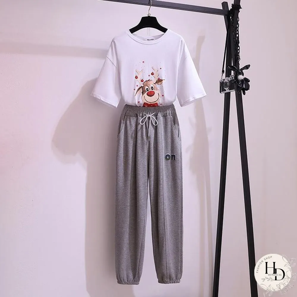 Casual Cartoon Two-Piece Set P10477