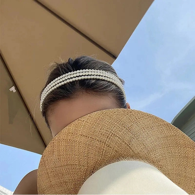 Women’s Elegant Streetwear Round Imitation Pearl Hair Band