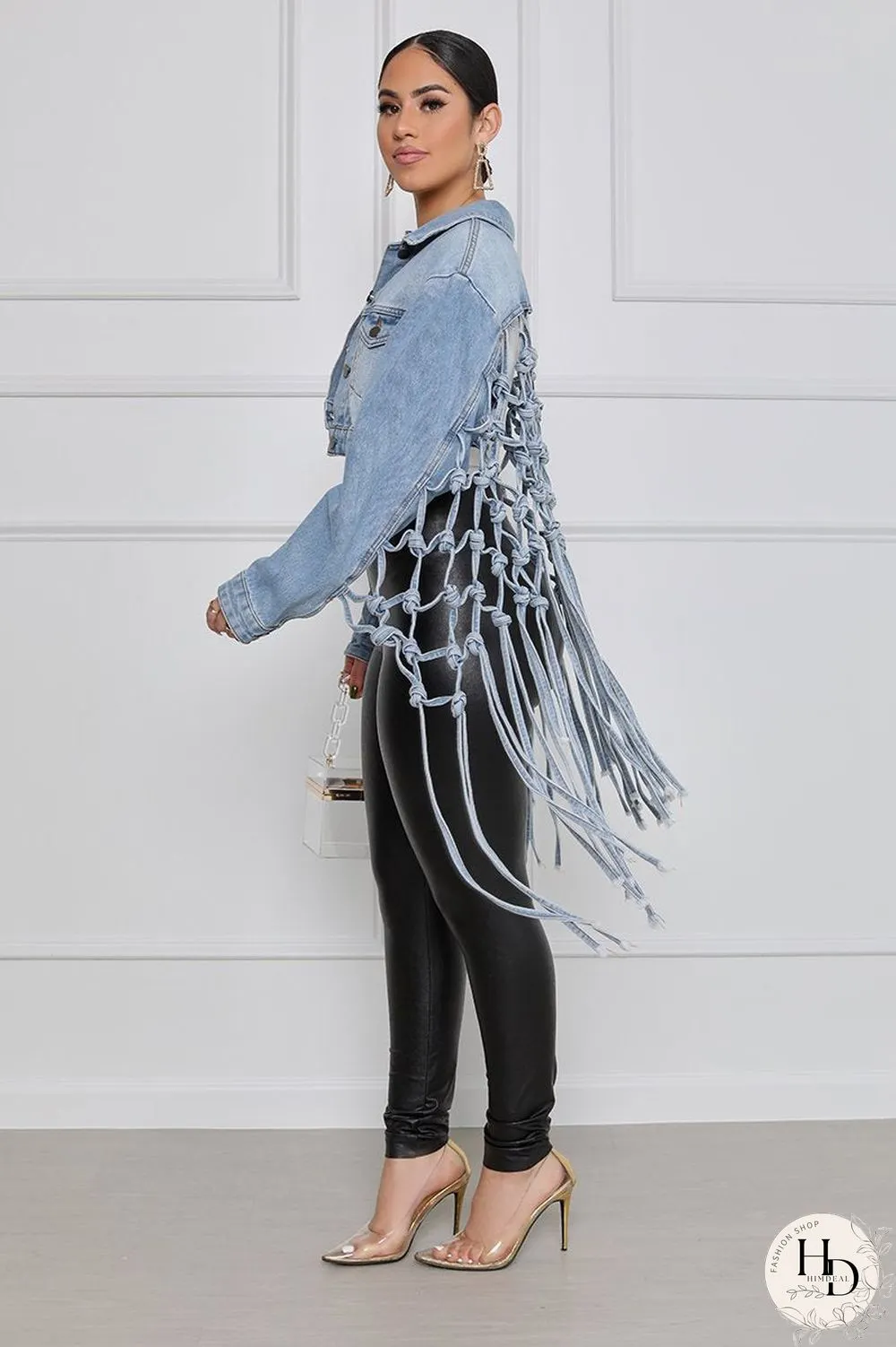 Casual Long Sleeve Denim Jean Top