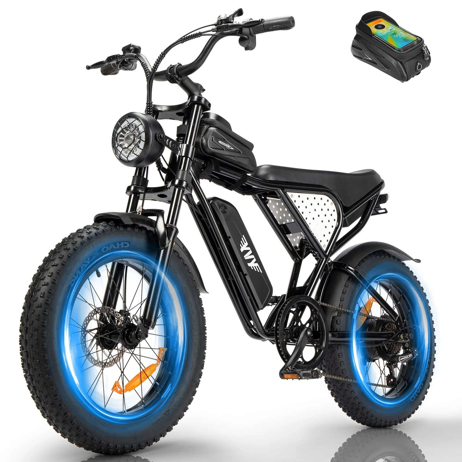 Ridstar YVY C20 Lite 1000W Fat Tire Electric Bike 20&times;4 Inch Fat Bike Tires 48V 15AH Removable Battery 