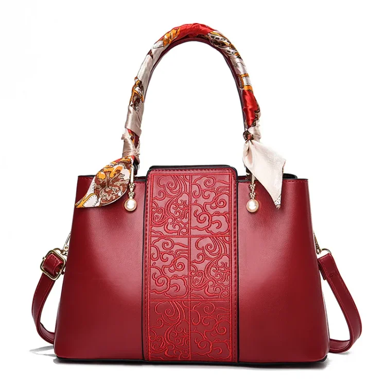 Embroidered Women's Bags Leather Crossbody Bags