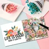 (US Local)6pcs Diamond Painting Greeting Cards DIY Diamond Art Cards Crafts (Cat Garden)