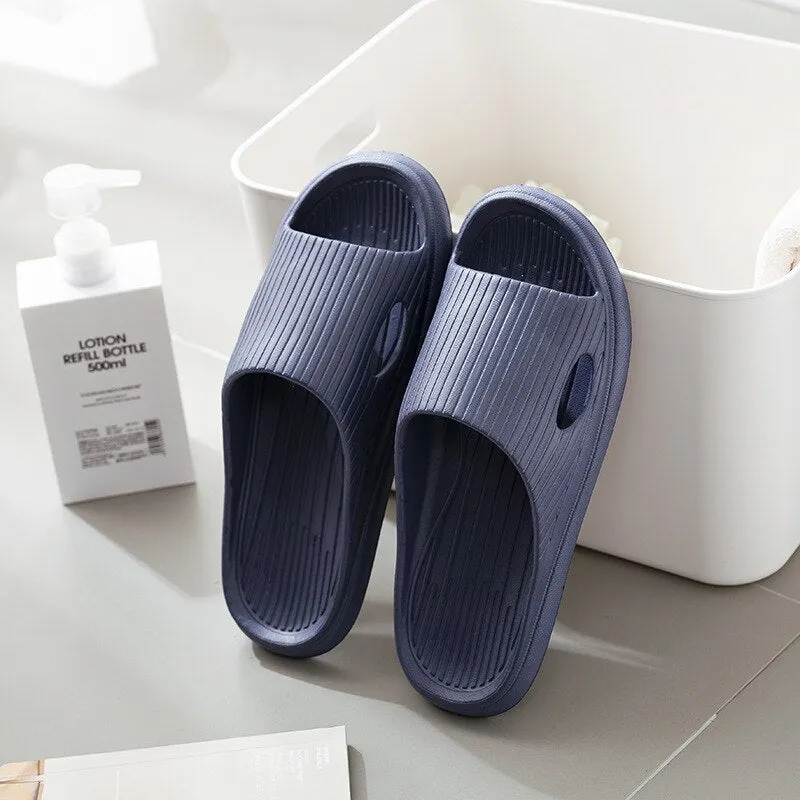 2021 Home Soft Slippers Ladies/men's Thick Bottom Slipper Women Indoor Bathroom Anti-slip Floor Slides Silent Slippers