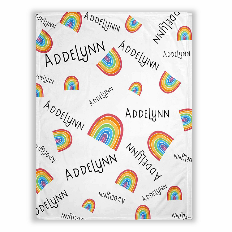 BlanketCute-Personalized Lovely Kid Rainbow Blanket with Your Kid's Name | 04