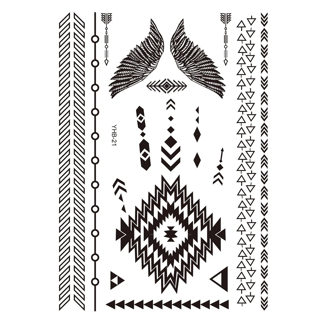 Stockings Tattoo Legs Black Henna Lace Bracelet Temporary Tatoo Sticker Mehndi Stickers for Hand Finger Leg Thigh Body Art Decal