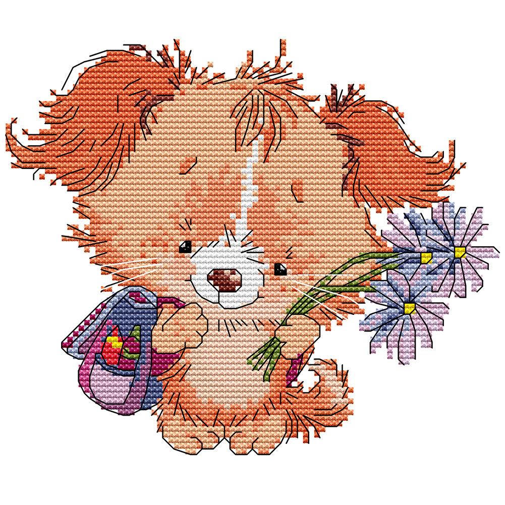 

Animal - 14CT Stamped Cross Stitch - 21*19cm, 501 Original