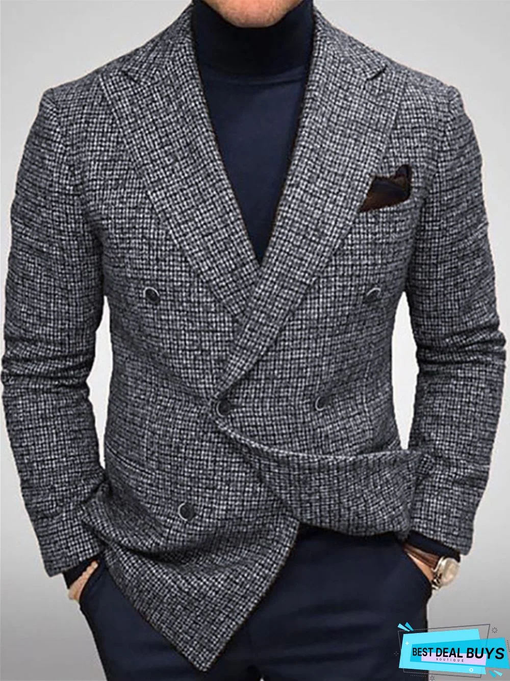 Men's Solid Casual Suit Coat