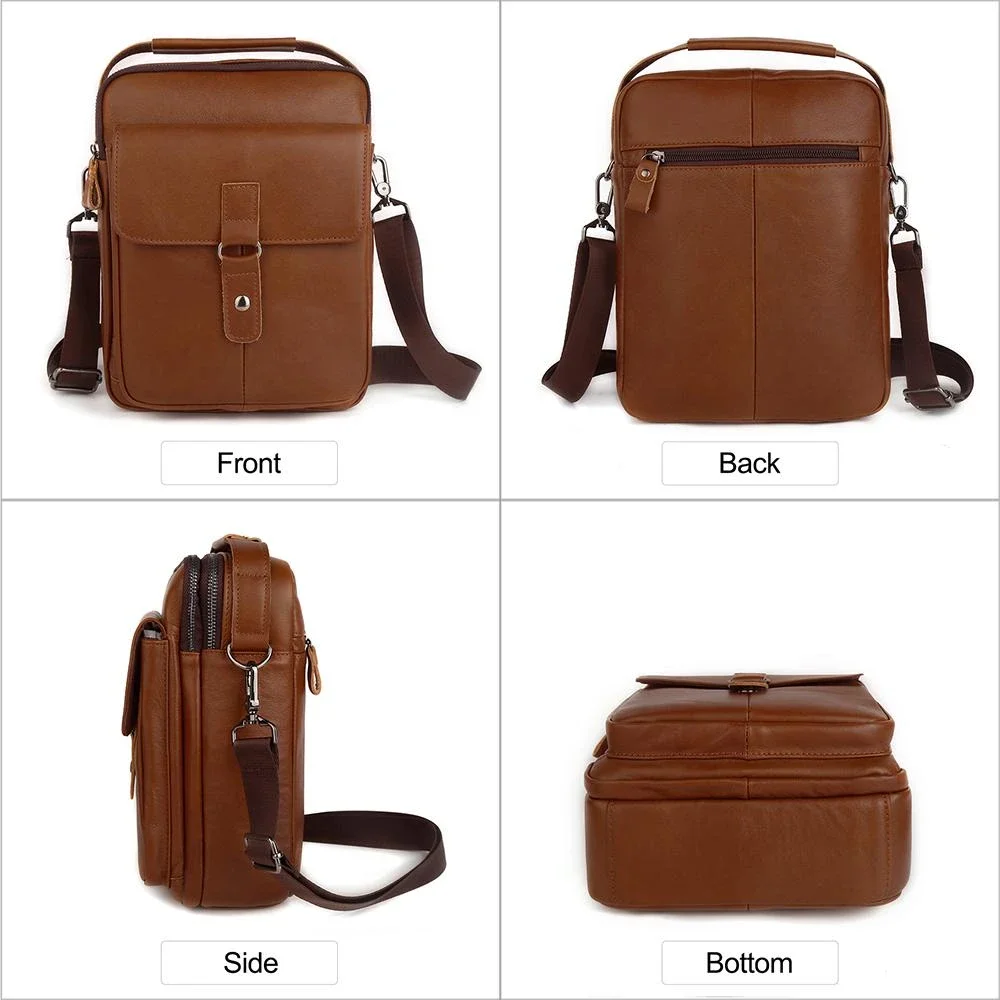 Summer Latest Soft Leather Cell Phone Purse Small Messenger Bag Genuine Leather Man Bags Boys Sling Shoulder Crossbody Bags