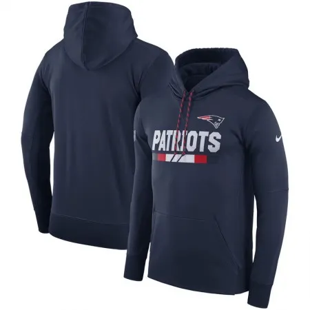 Men's New England Patriots  Navy Sideline Team Name Performance Pullover Hoodie