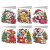 6Pcs Diamond Painting Xmas Animals Greeting Card for Holiday Party Favors