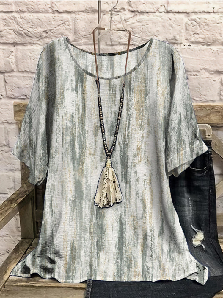 Women Long Sleeve V-neck Graphic Floral Printed Top