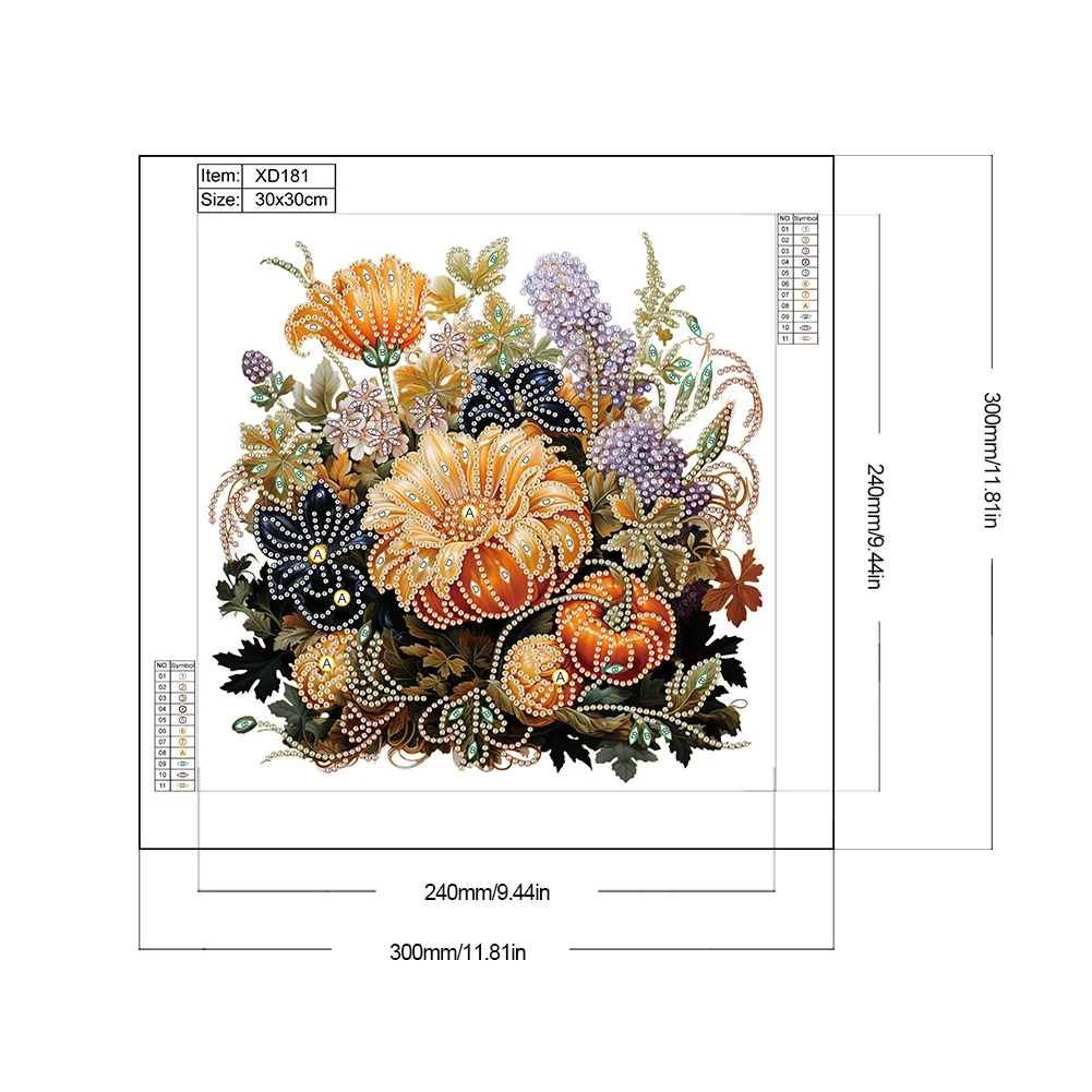 Diamond Painting - Partial Special Shaped Drill - Pumpkin Sunflower(Canvas|30*30cm)