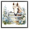 Flowers And Horses - 11CT Stamped Cross Stitch 50*50cm/19.69*19.69in