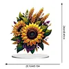 (US Local)Flower Double Sided Effect Table Top Diamond Painting Desktop Ornaments Kit (Sunflower A)