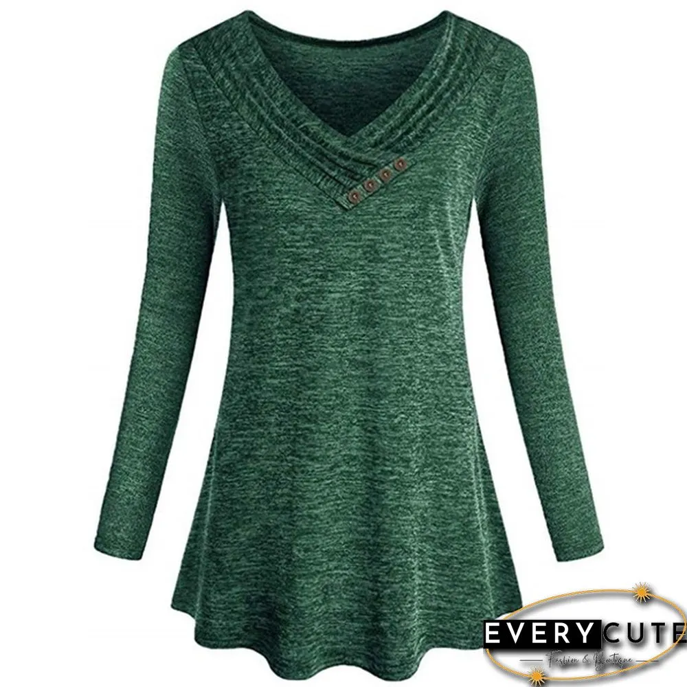XS-8XL Plus Size Fashion Autumn and Winter Clothes Womens Casual Loose Tops Button