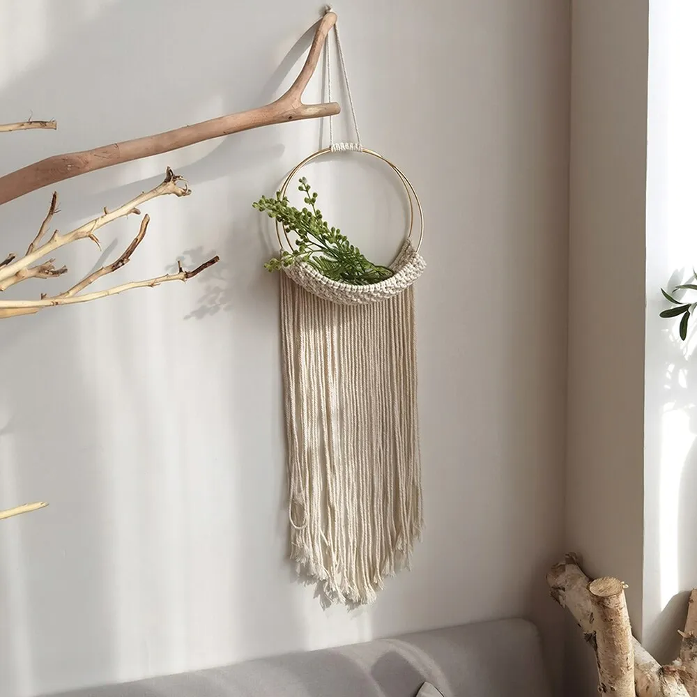 Macrame Plant Hanger Handmade Macrame Wall Hanging Boho Home Decor Christmase Decoration Wall Hanging Planter Flower Holder Pot