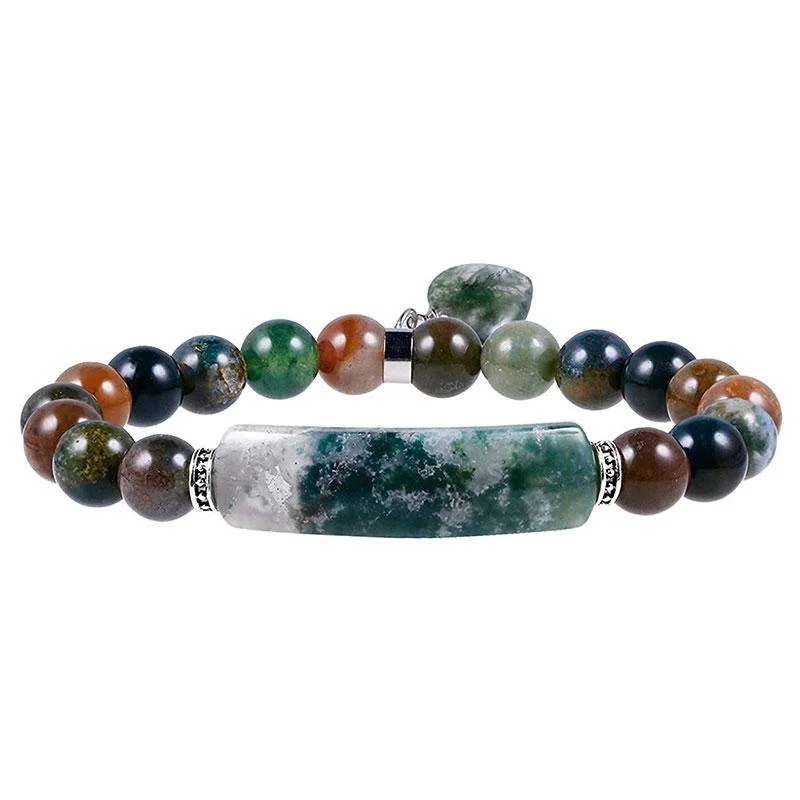 Natural Quartz Love Heart Healing Beads Bracelet