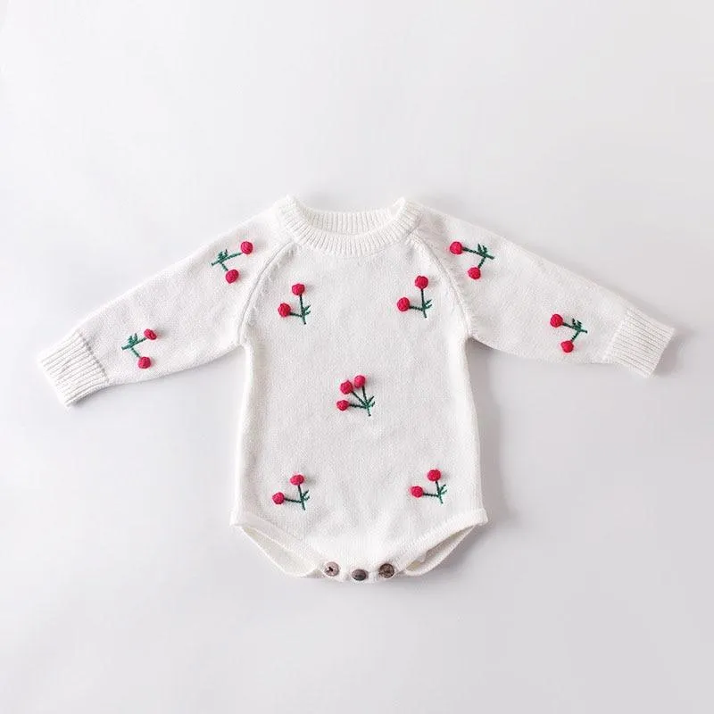 2020 Autumn Newborn Girls Jumpsuits Clothes Baby Knit Lotus Leaf Collar Rompers + Hat Knitted Long Sleeve Children Rompers