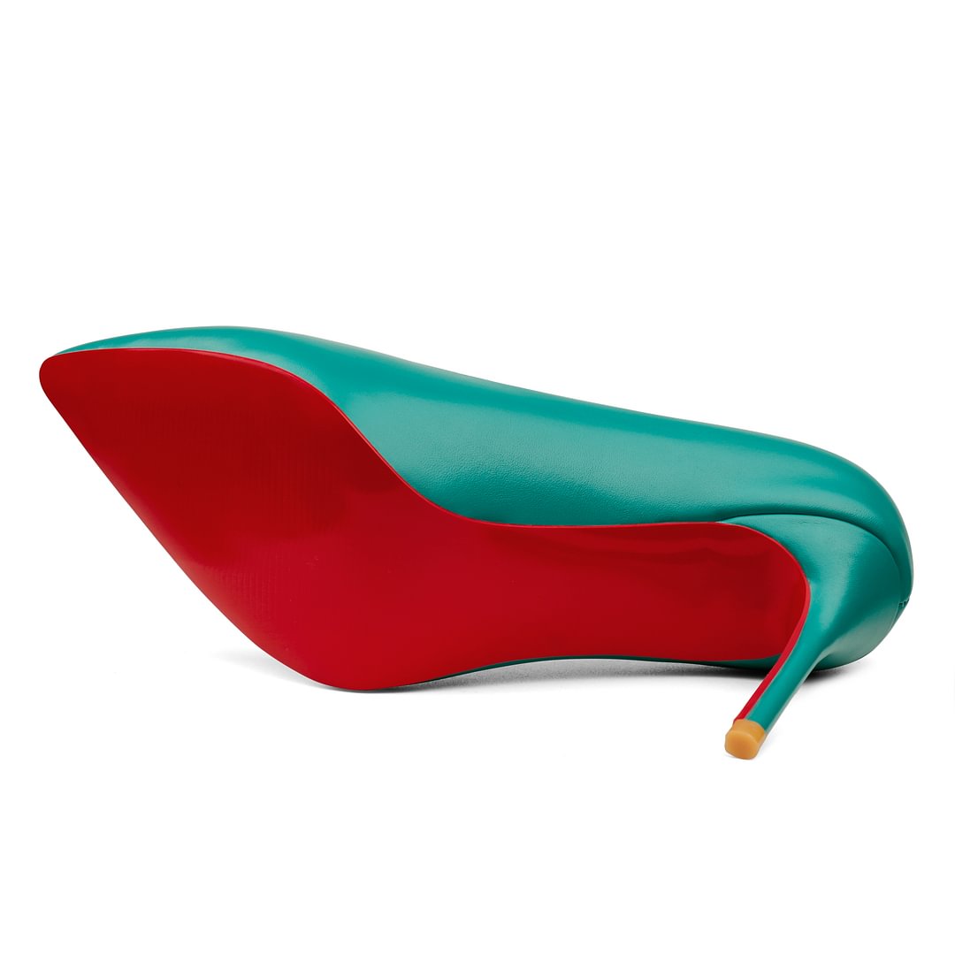 Women's Red Bottom Pointy Toe Party Wedding High Heels Matte Shoes-MERUMOTE