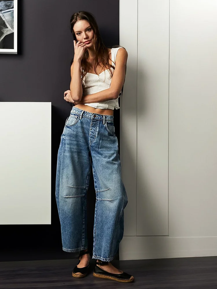 🔥Boxing Day Sale-49% OFF😍Mid-rise barrel jeans