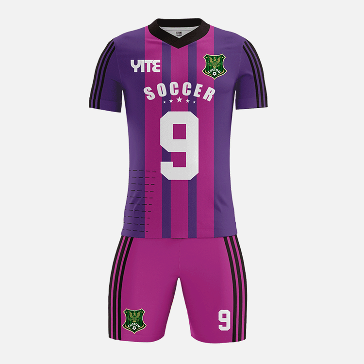 YITE | YTZQ058-Pink And Purple Soccer Uniforms