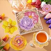 8pcs/set Diamond Painting Bouquet Coaster Cup Cushion Home Decor